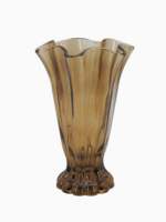 A&B Home Group Inc. 7.5x11" Vintage Brown Ruffle Glass Vase, Large - Brown
