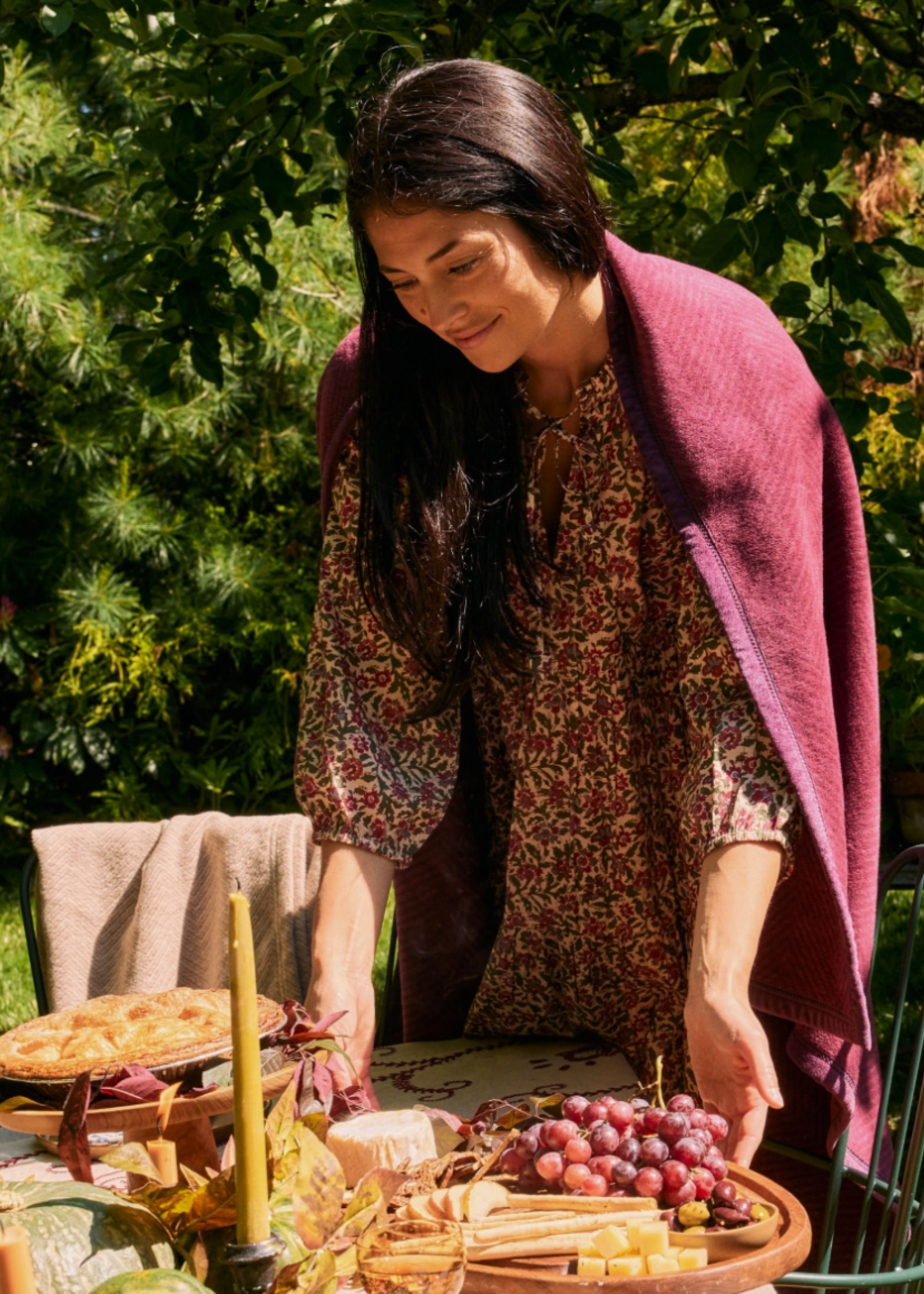 Chappywrap Harborview Herringbone Plum Blanket