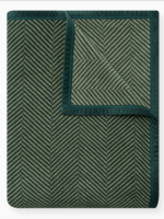 Chappywrap Harborview Herringbone Forest Green Blanket