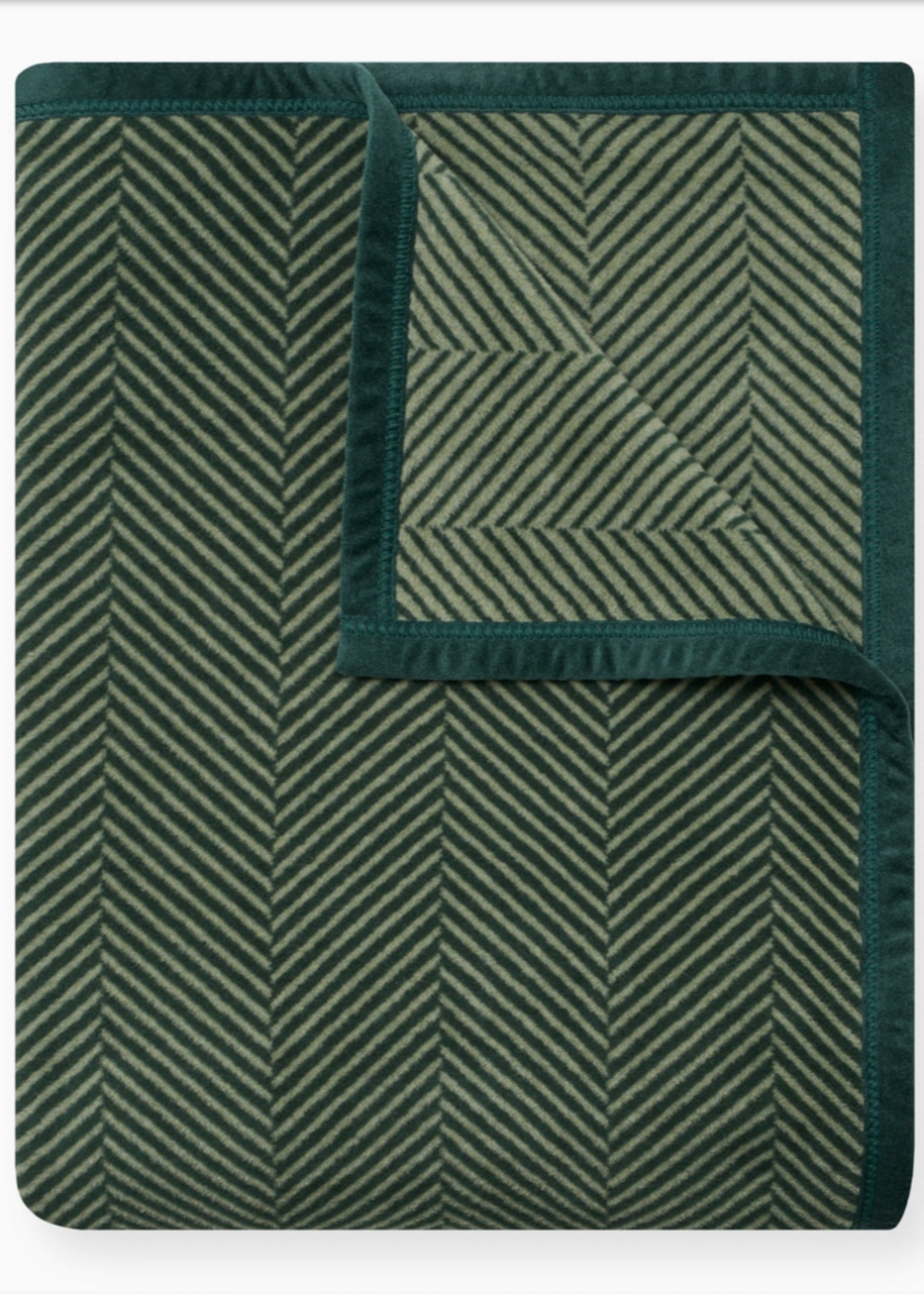 Chappywrap Harborview Herringbone Forest Green Blanket