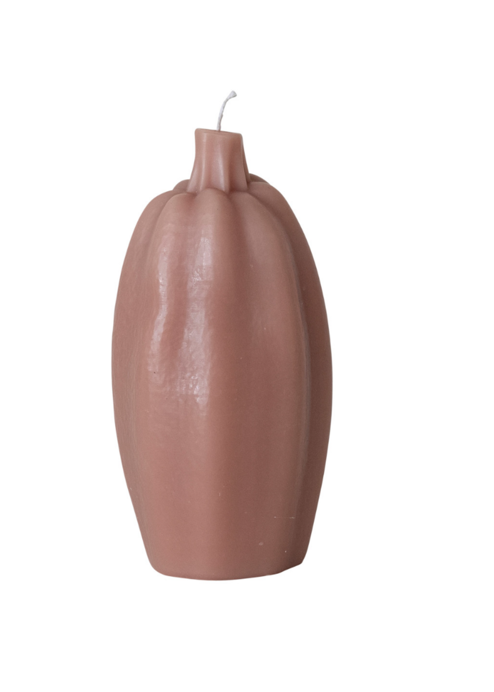 Creative Co-Op Unscented Squash Shaped Candle, Camel Color