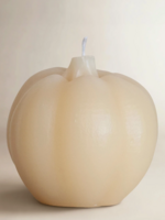 Creative Co-Op Unscented Pumpkin Shaped Candle, Cream Color