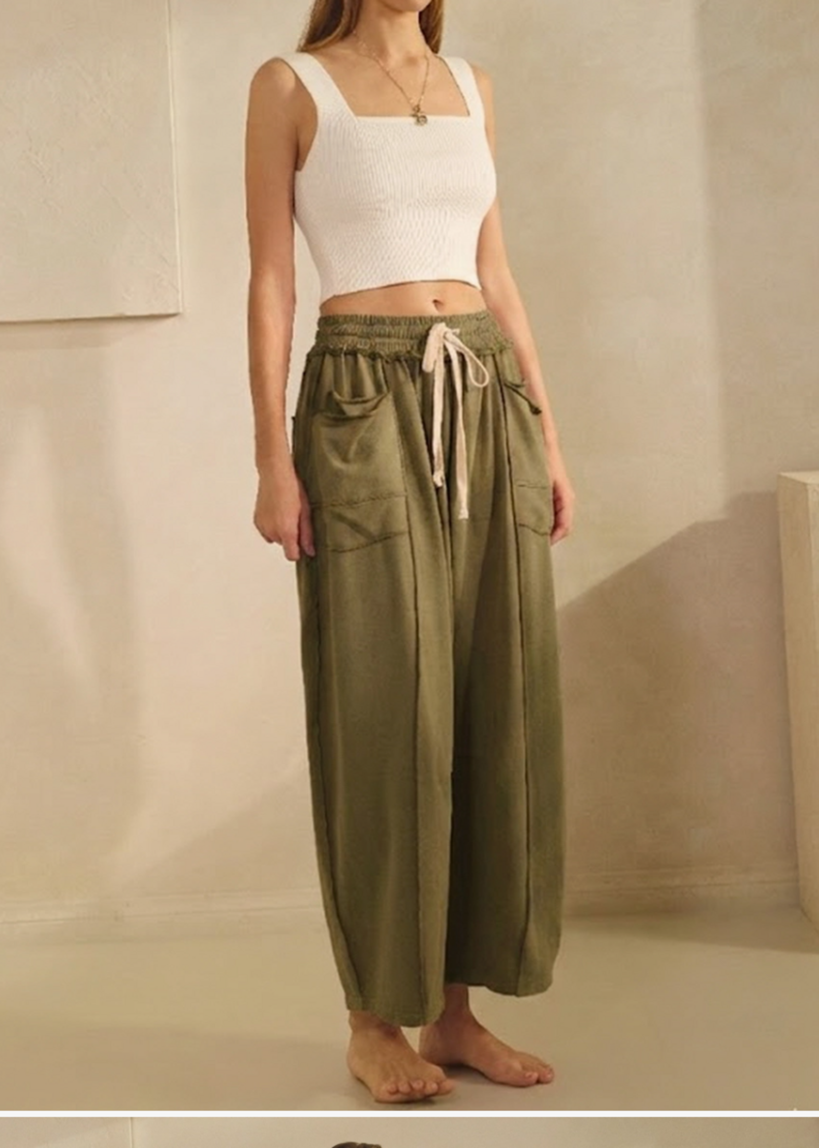 Oddi Washed French Terry Pants-Washed Olive