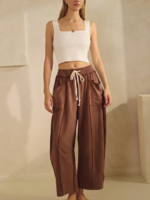Oddi Washed French Terry Pants-Washed Camel