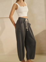 Oddi Washed French Terry Pants -Washed Charcoal