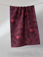 Geometry Rich Garnet Tea Towel