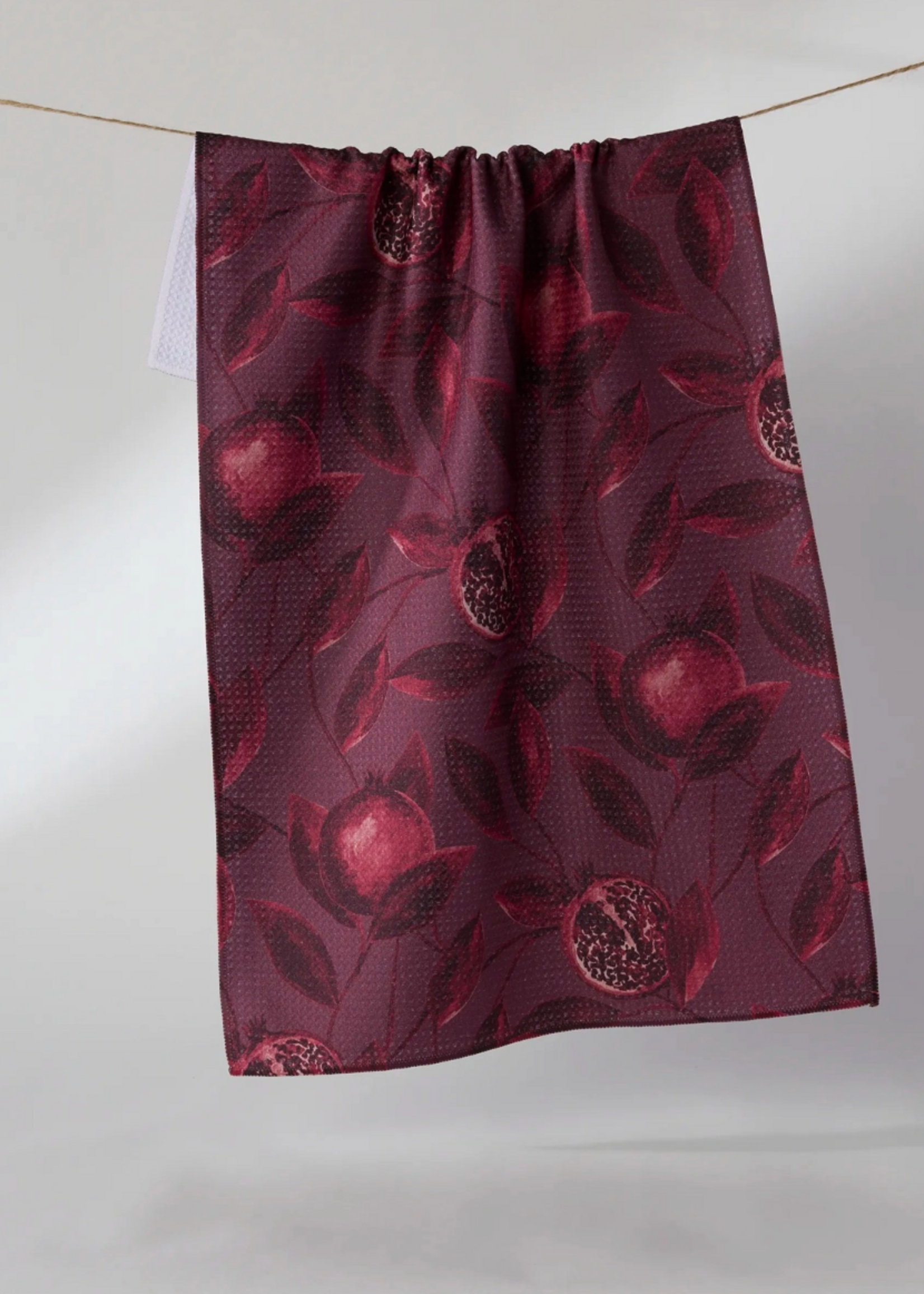 Geometry Rich Garnet Tea Towel