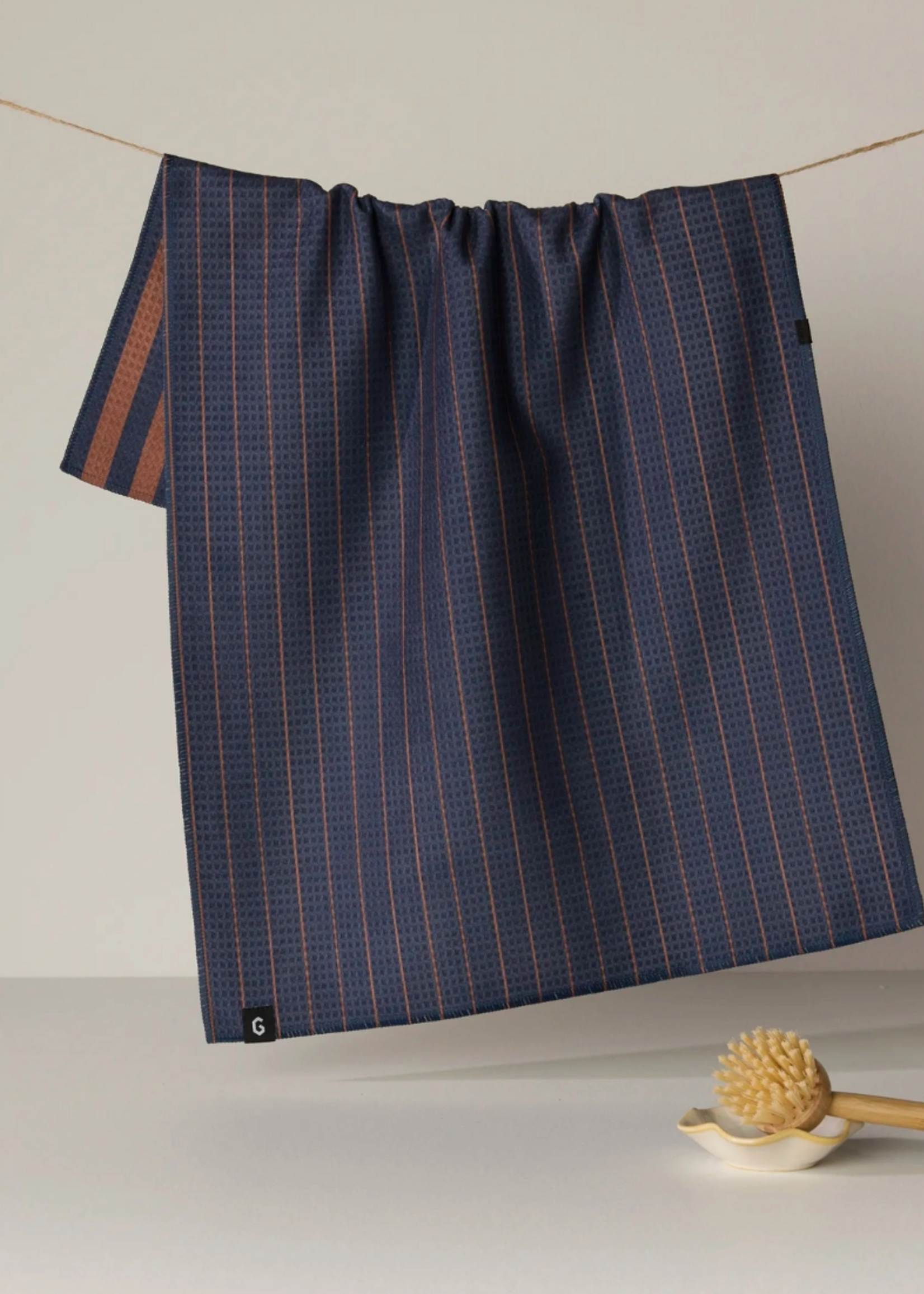 Geometry Midnight Stripe Luxe Kitchen Towel