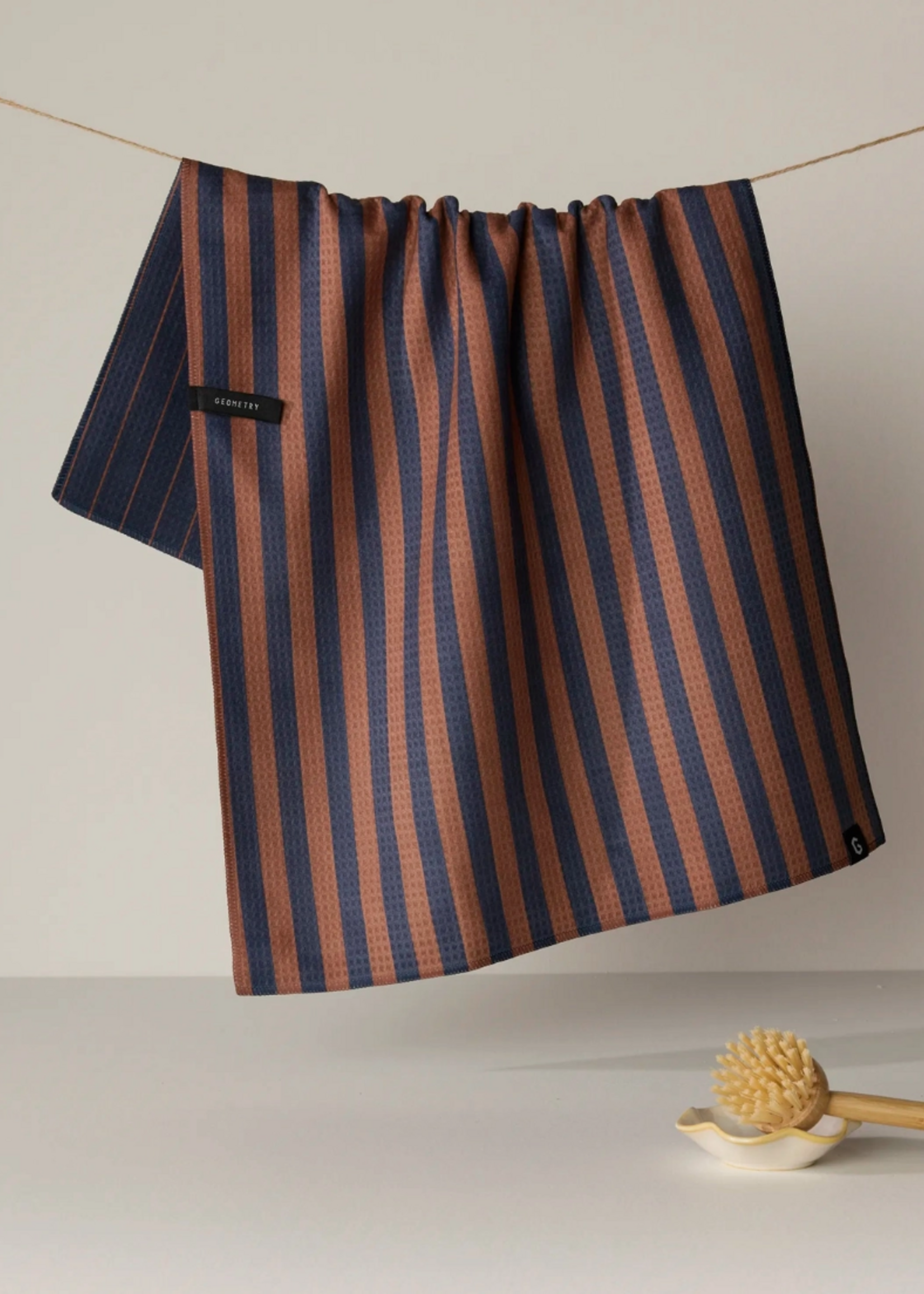 Geometry Midnight Stripe Luxe Kitchen Towel