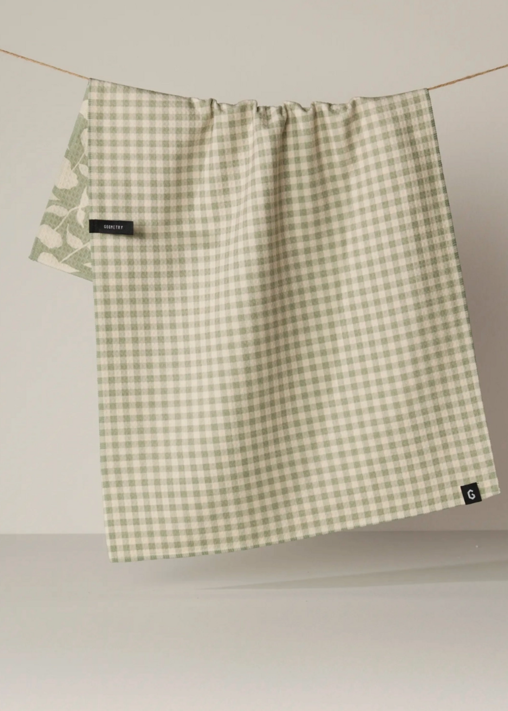 Geometry Sage Blossom Luxe Kitchen Towel