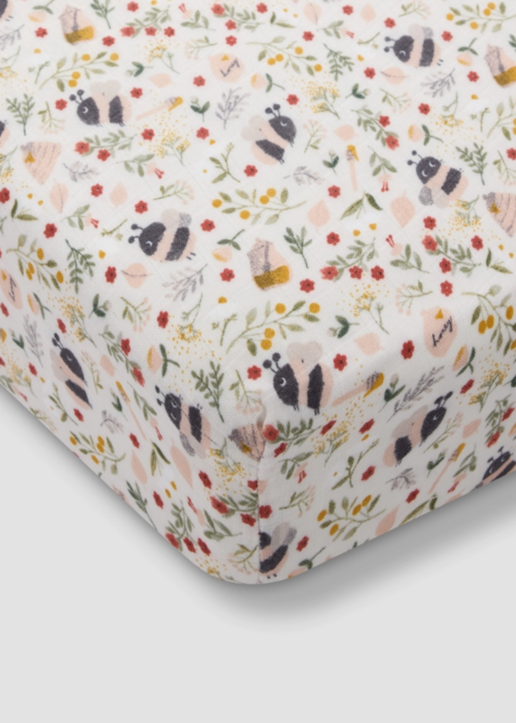 Loulou Lollipop Muslin Fitted Crib Sheet -Bumble Bees