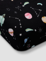 Loulou Lollipop Muslin Fitted Crib Sheet-Planets