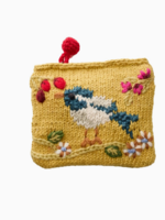 French Knot Bird & Blossom Pouch