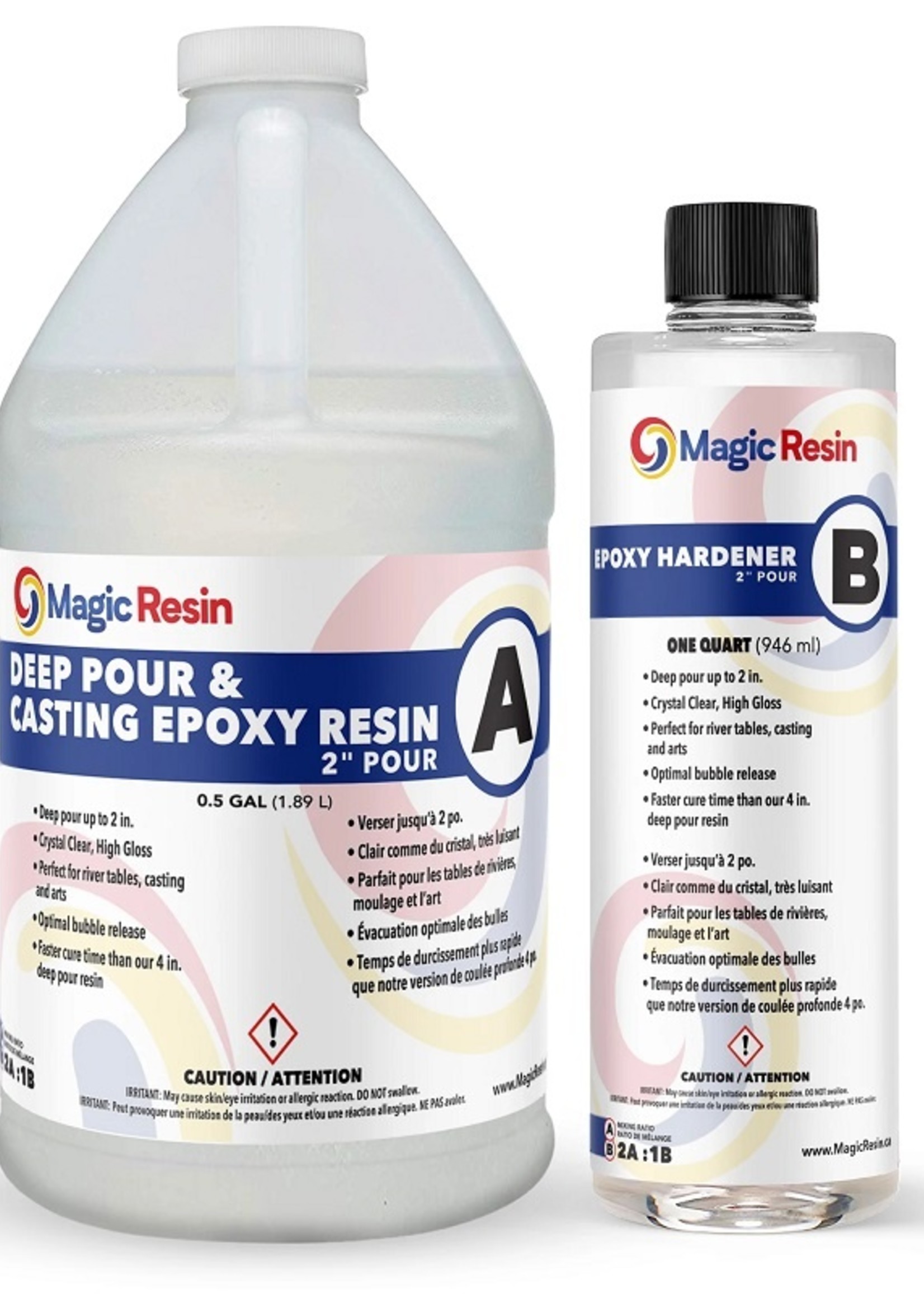 Magic Resin .75 Gallon (2.85 L) | 2'' Deep Pour, Casting & Art Resin | Clear Epoxy Resin Kit