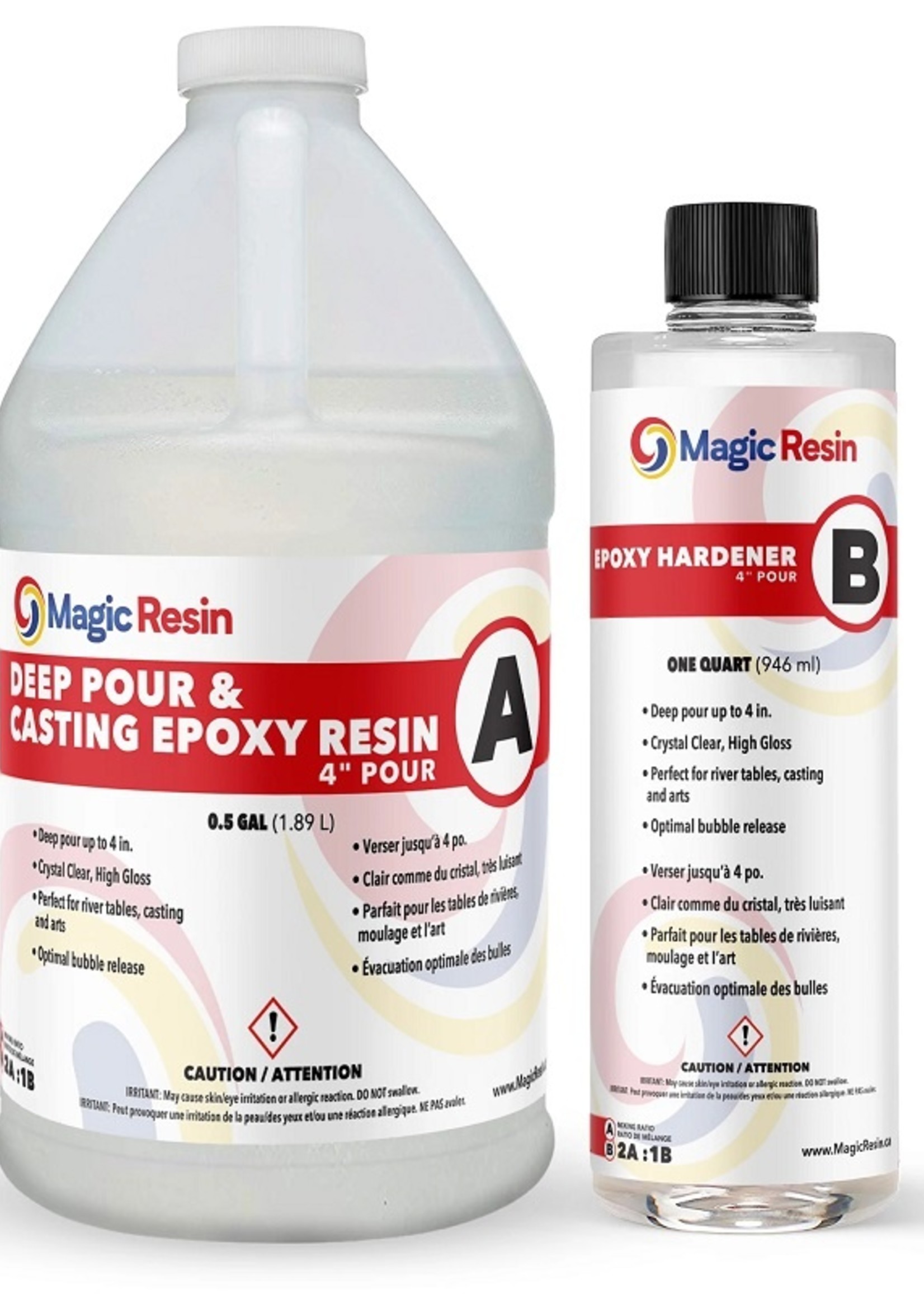 Magic Resin .75 Gallon (2.85 L) | 4'' Deep Pour, Casting & Art Resin | Clear Epoxy Resin Kit