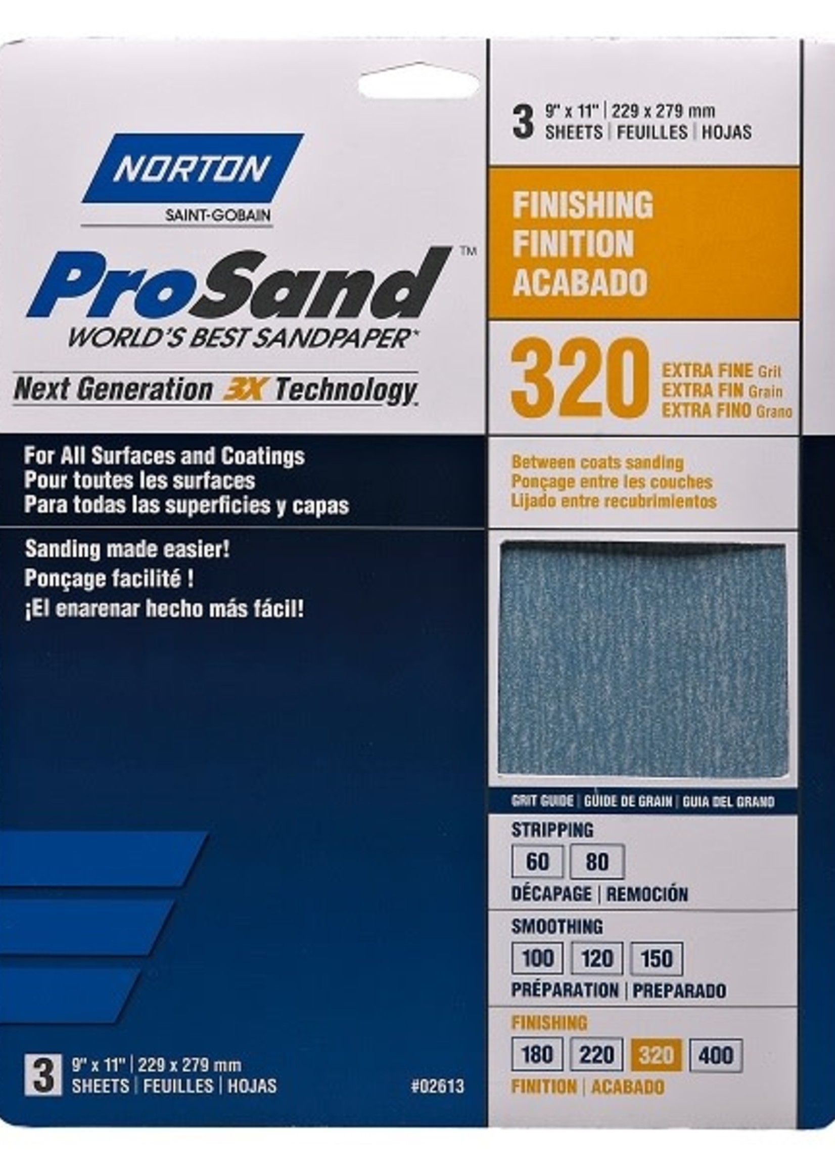 Norton 9 x 11 In. ProSand Paper Sheet P320 Grit A259PS AO
