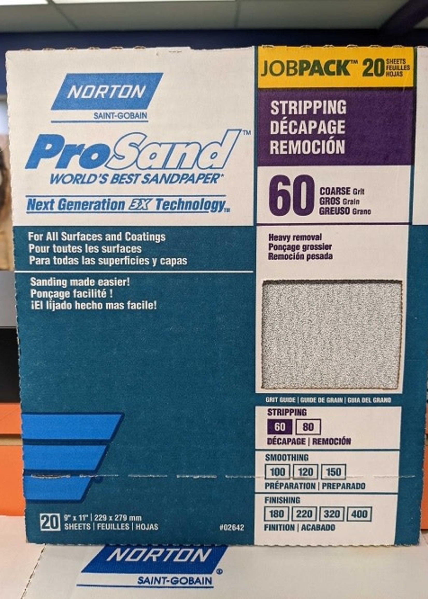 Norton 9 X 11 SHEET PROSAND P60G JOB PACK