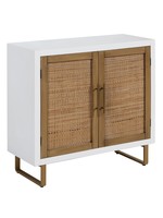 Style Craft TWEED & WHITE Two Door Wooden Cabinet 34in ht. X 36in w. X 14in d.