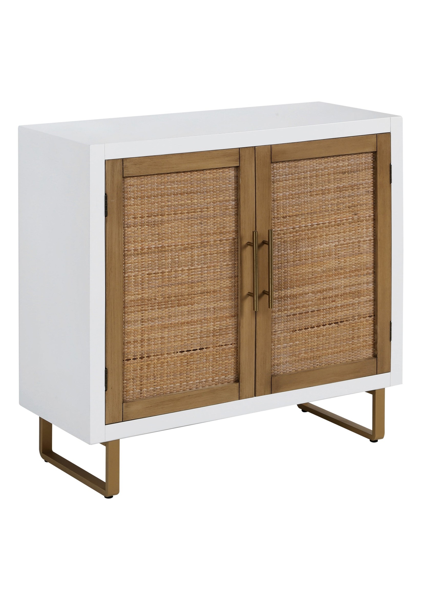 Style Craft TWEED & WHITE Two Door Wooden Cabinet 34in ht. X 36in w. X 14in d.
