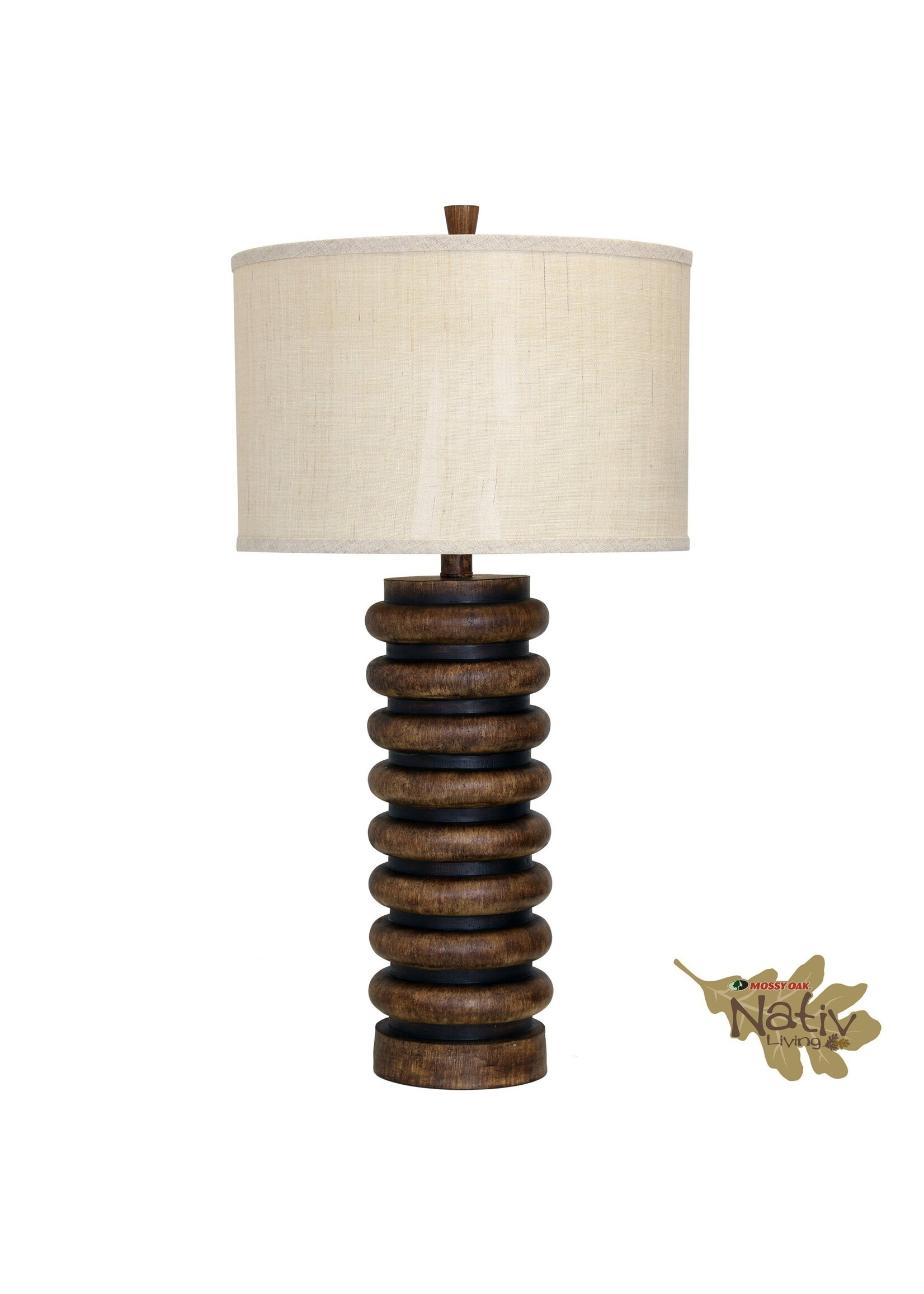 Ribbed Faux Wood Table Lamp