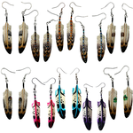 CARVED BONE FEATHER EARRING - 10 PACK 4.5CM ASSORTED