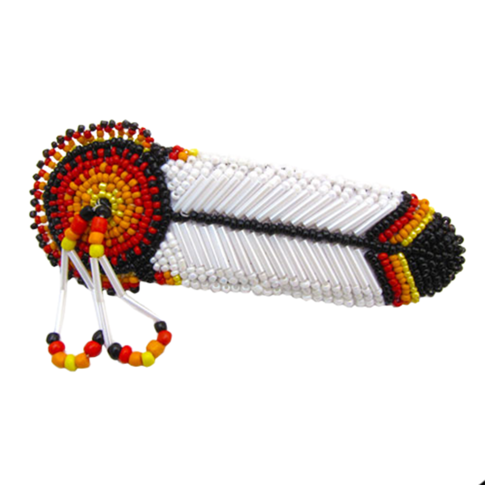 BEADED BARRETTE - FEATHER