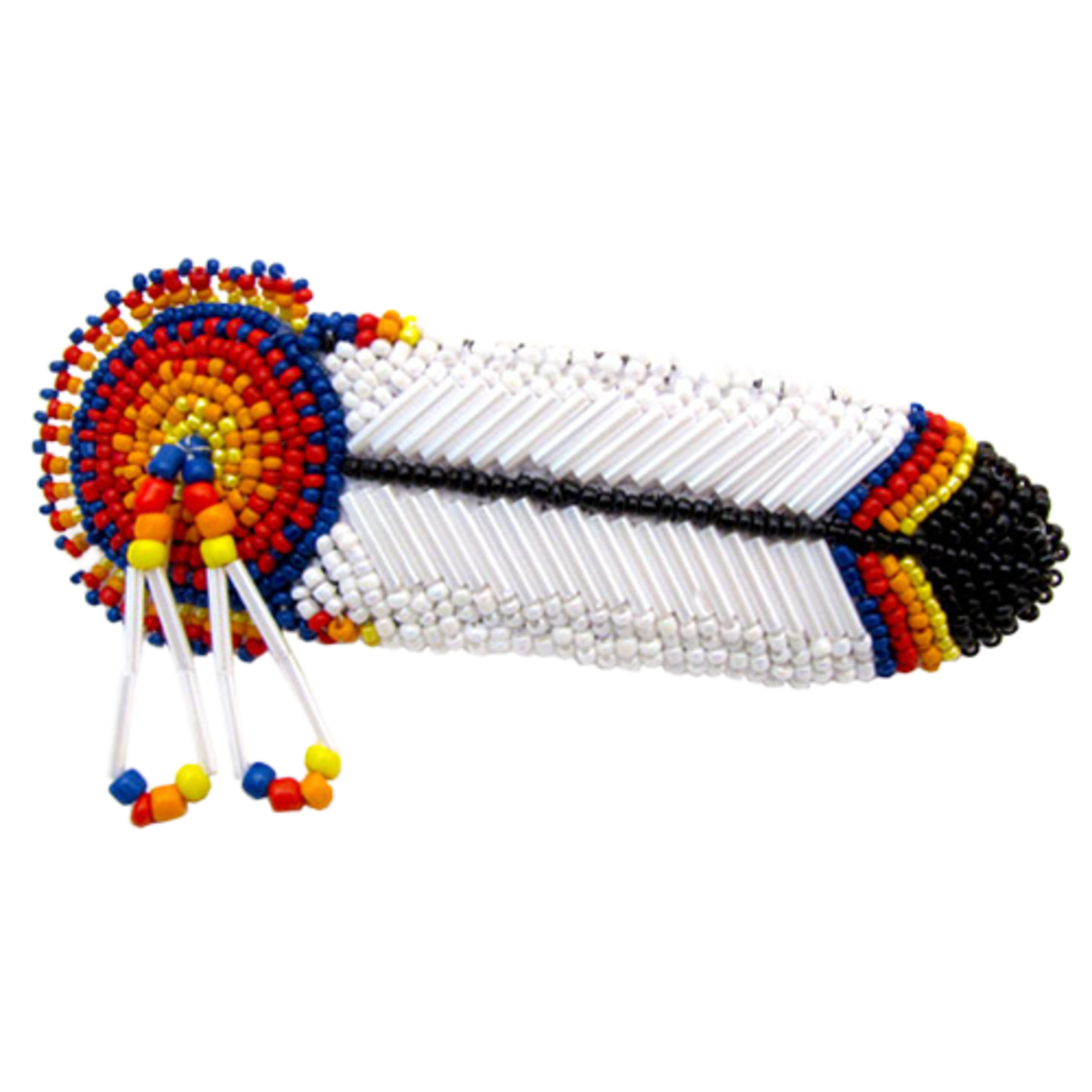 BEADED BARRETTE - FEATHER