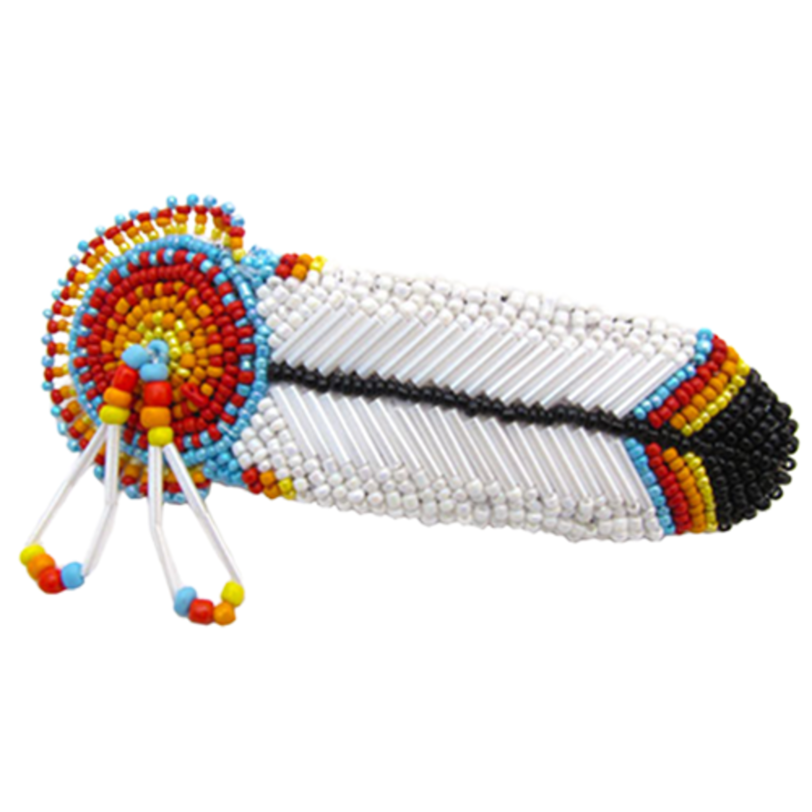 BEADED BARRETTE - FEATHER