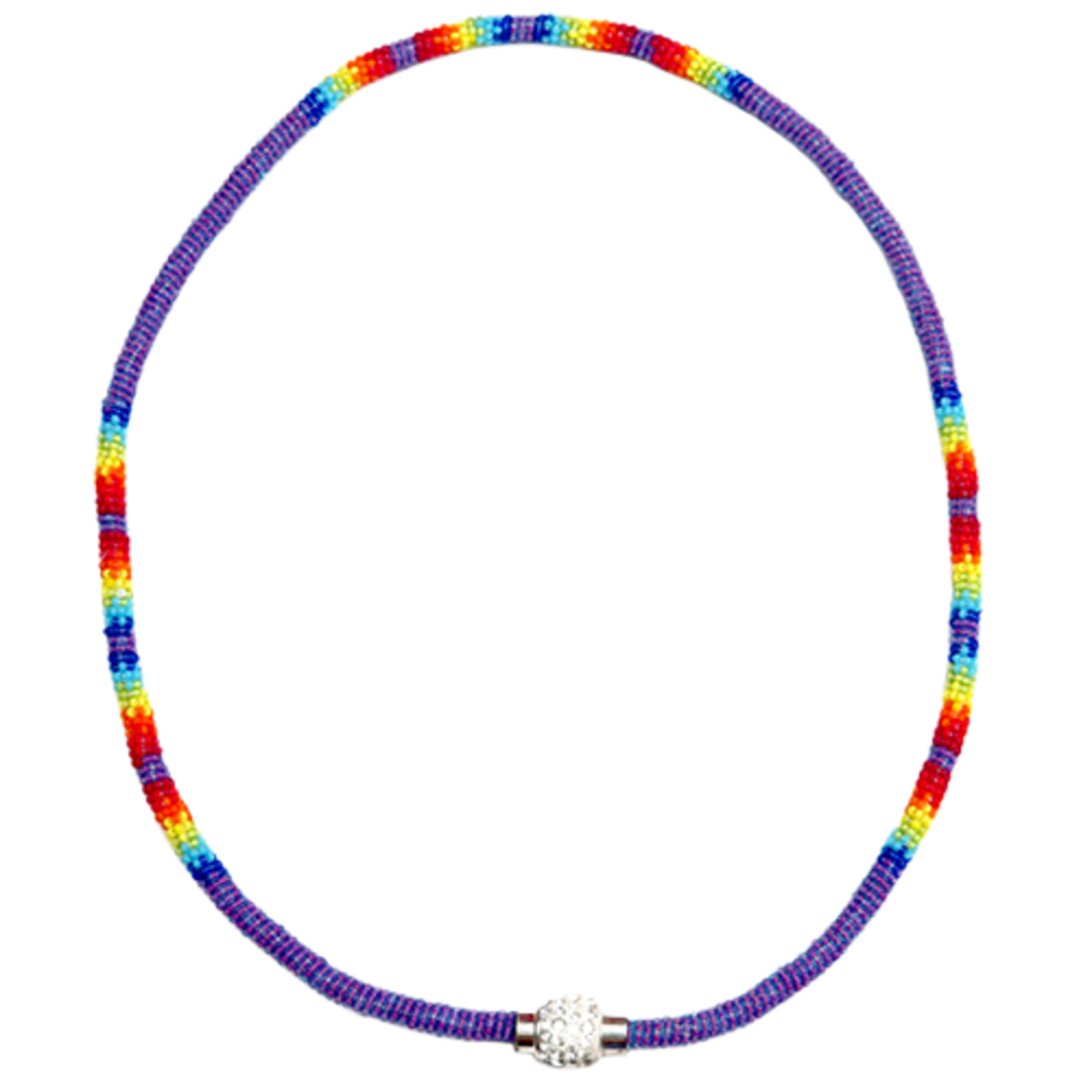 CRYSTAL CLASP BEADED WRAPPED NECKLACE