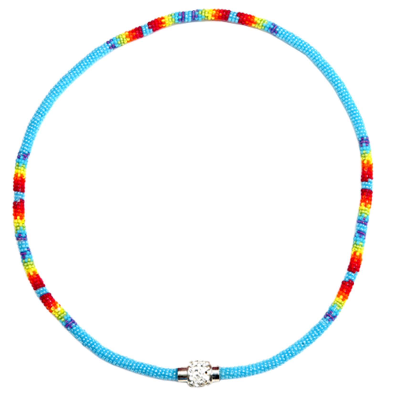 CRYSTAL CLASP BEADED WRAPPED NECKLACE