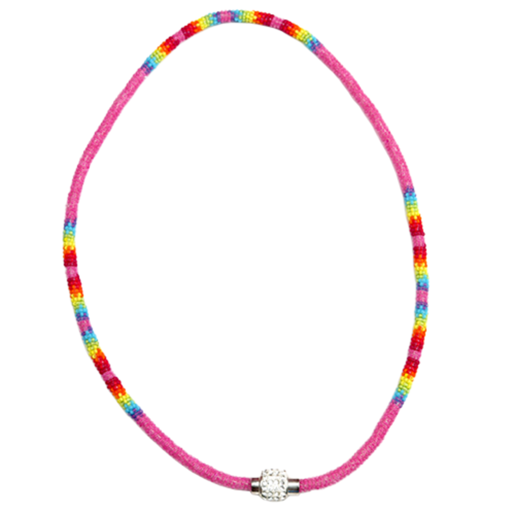CRYSTAL CLASP BEADED WRAPPED NECKLACE