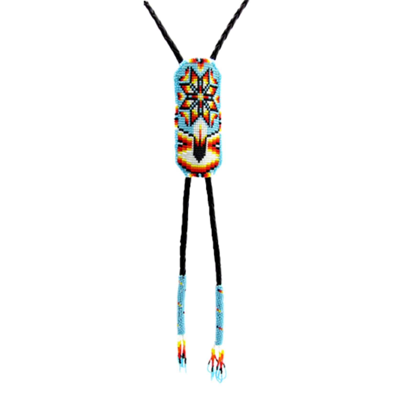 BEADED BOLO TIE - STAR AND FEATHER