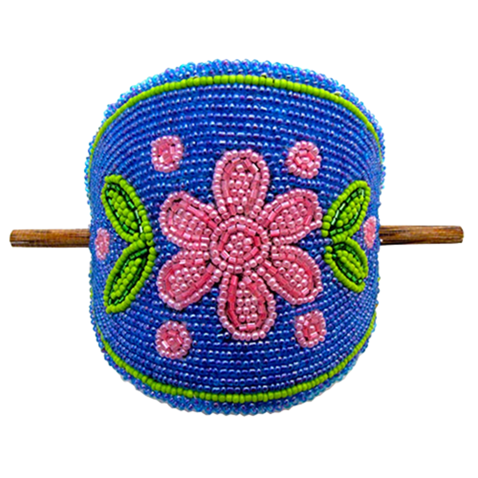 BEADED STICK BARRETTE - CREE INSPIRED FLORAL