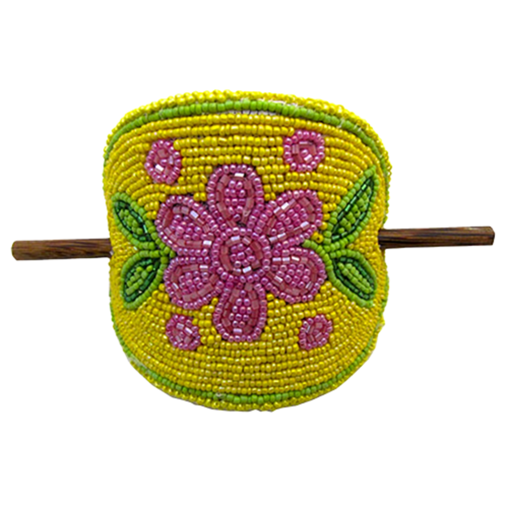 BEADED STICK BARRETTE - CREE INSPIRED FLORAL