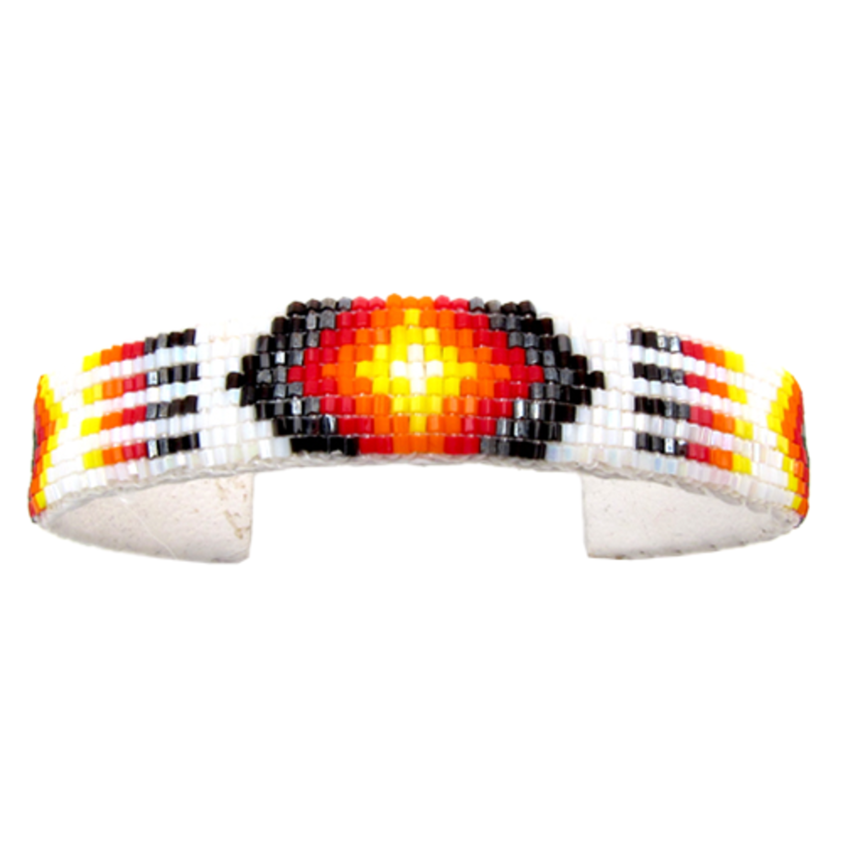 CUT GLASS CUFF BRACELET - 11 ROWS - GEOMETRIC