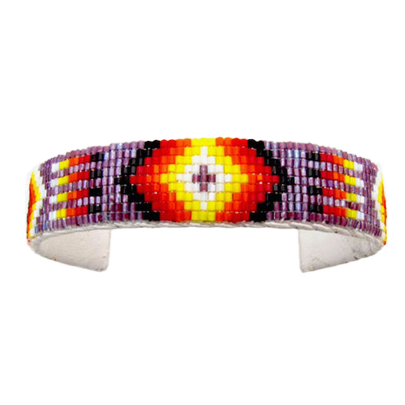 CUT GLASS CUFF BRACELET - 11 ROWS - GEOMETRIC