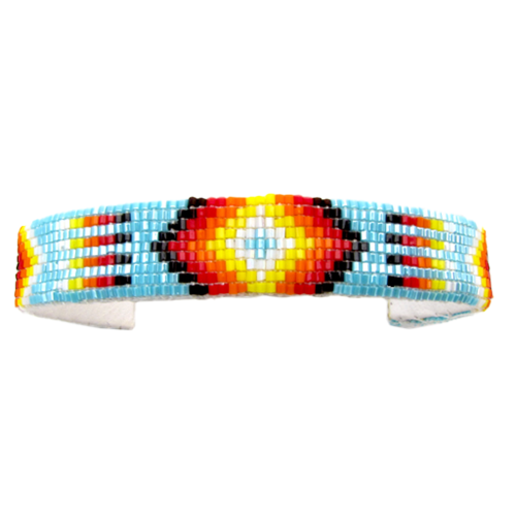 CUT GLASS CUFF BRACELET - 11 ROWS - GEOMETRIC