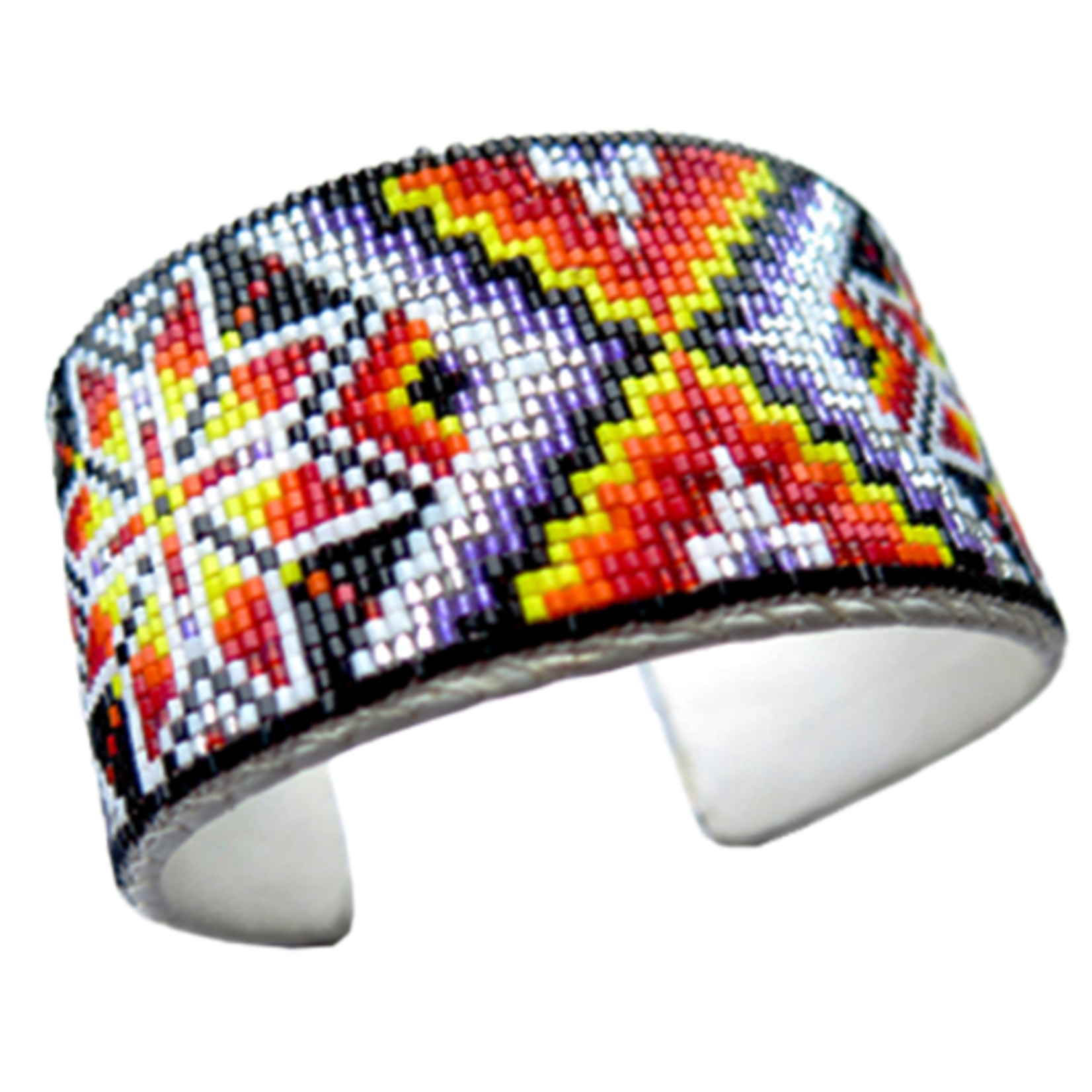 CUT GLASS CUFF BRACELET - 25 ROWS - STAR