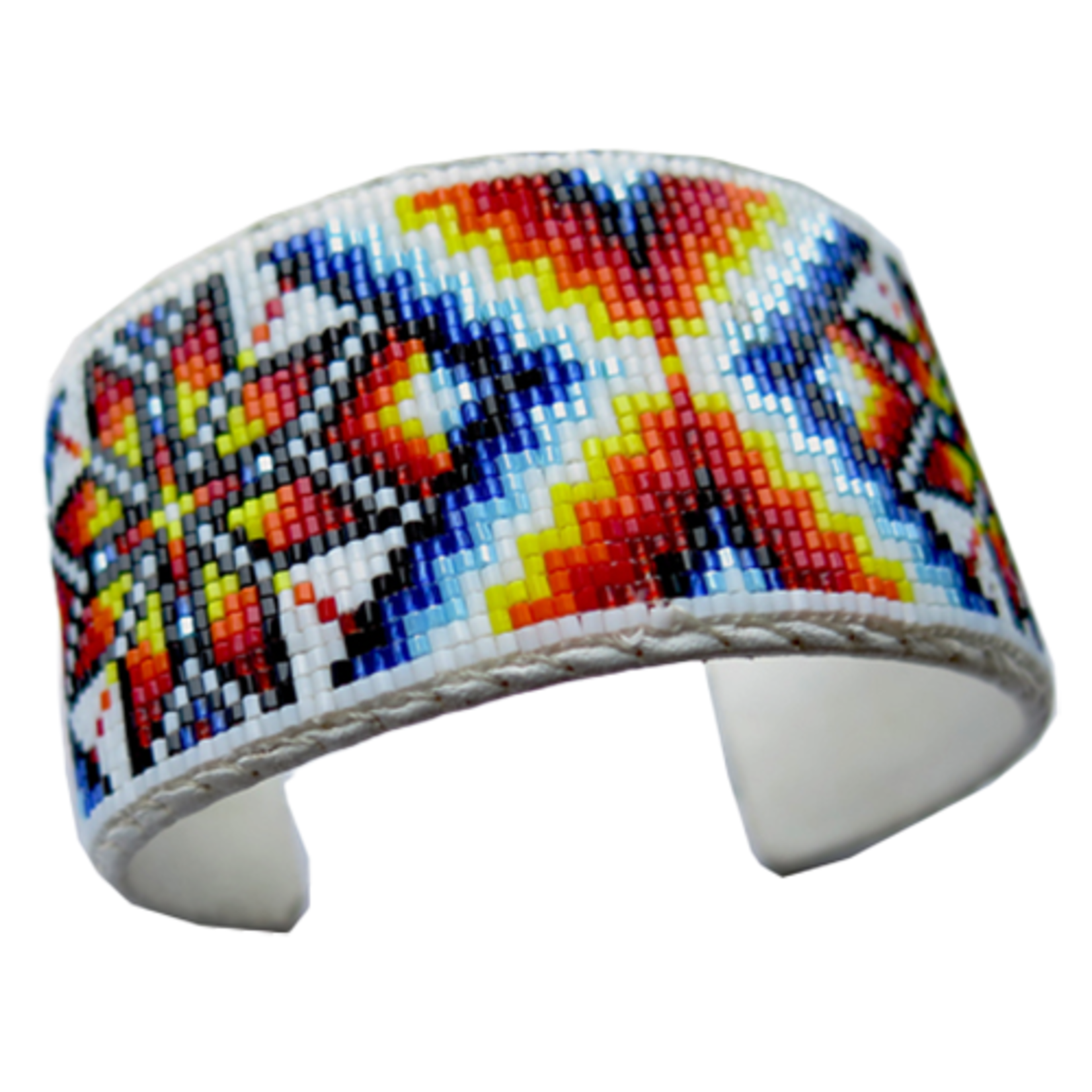 CUT GLASS CUFF BRACELET - 25 ROWS - STAR