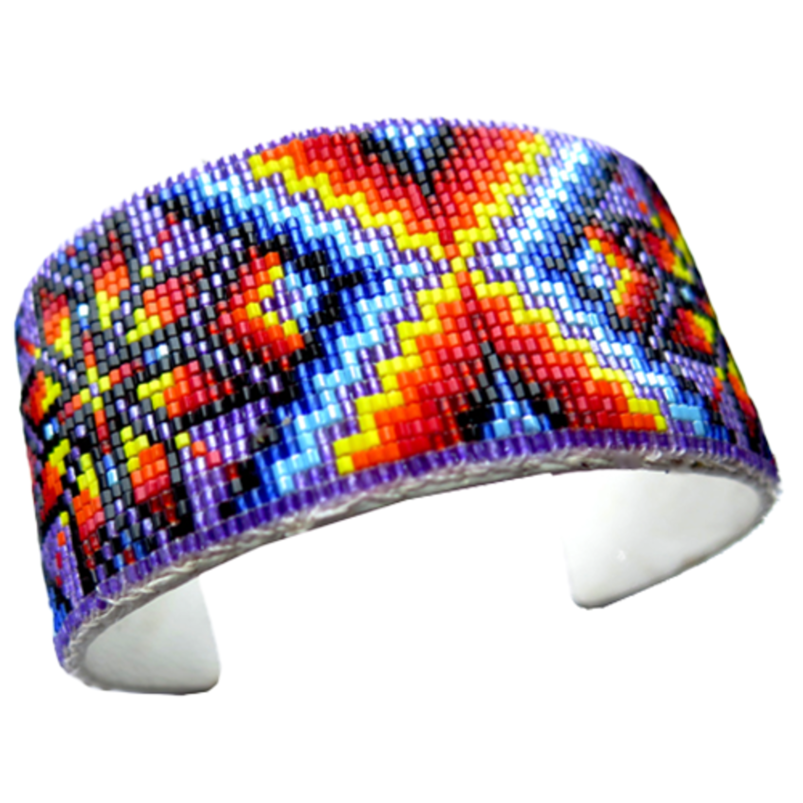 CUT GLASS CUFF BRACELET - 25 ROWS - STAR