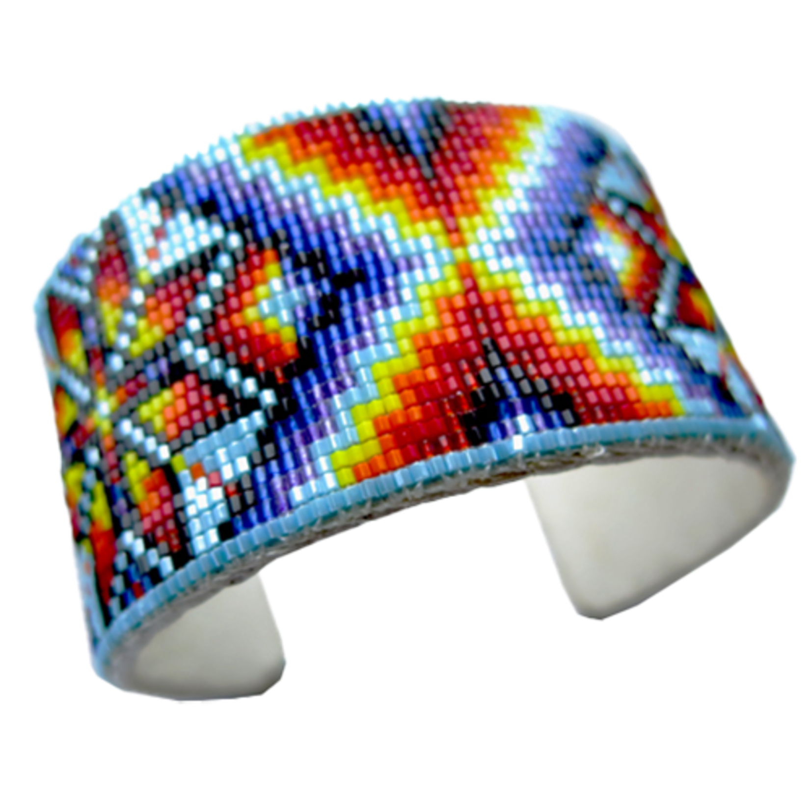 CUT GLASS CUFF BRACELET - 25 ROWS - STAR