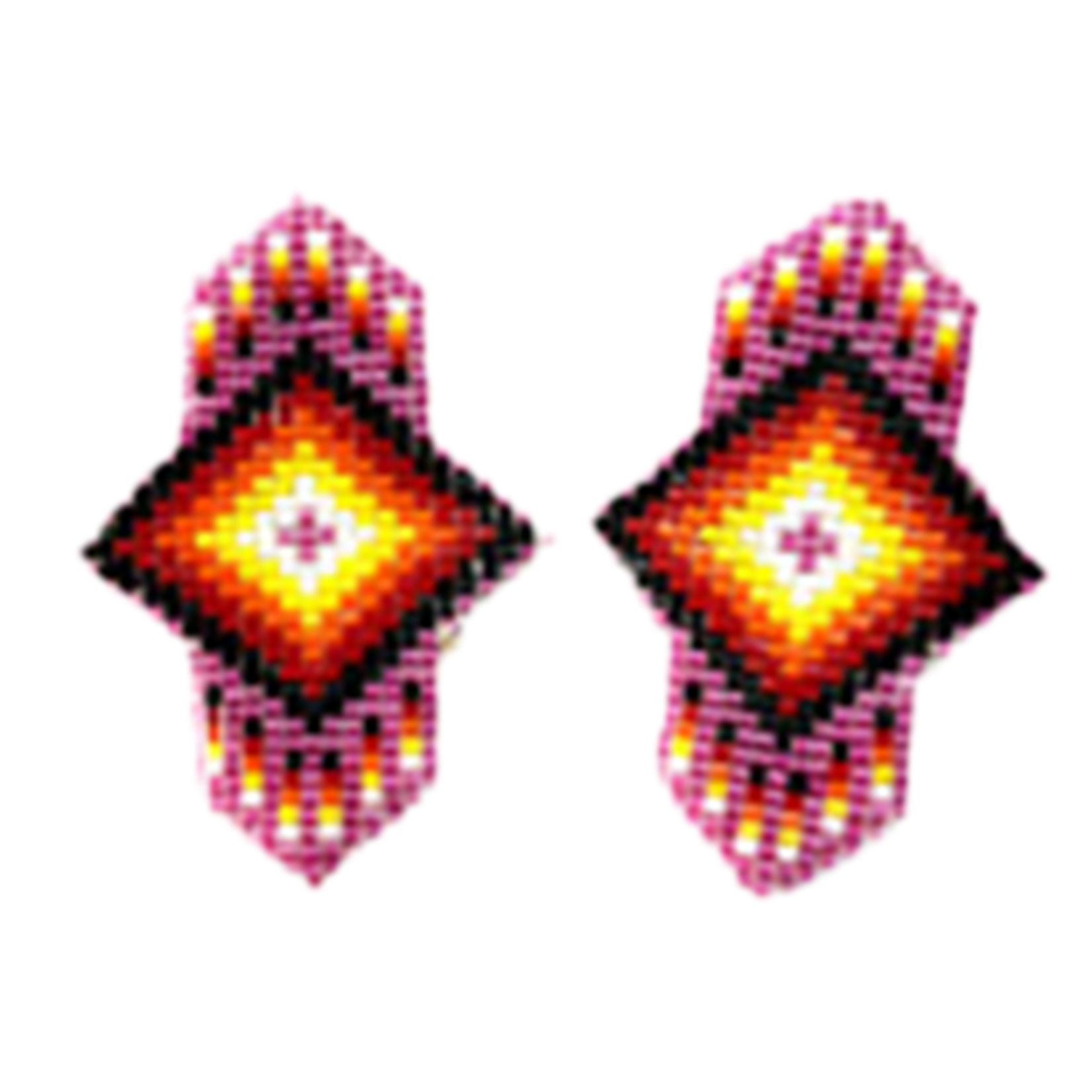 CUT GLASS EARRINGS - 11 ROWS - GEOMETRIC