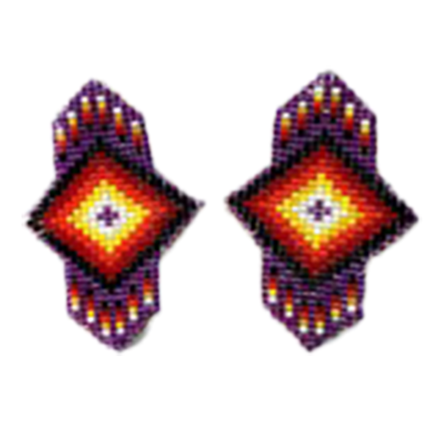 CUT GLASS EARRINGS - 11 ROWS - GEOMETRIC