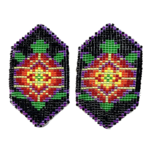 CUT GLASS LOOMED EARRINGS - TURTLE