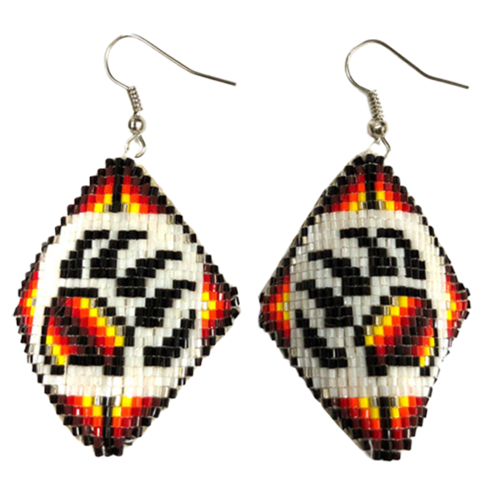 CUT GLASS LOOMED EARRINGS - BEAR PAW