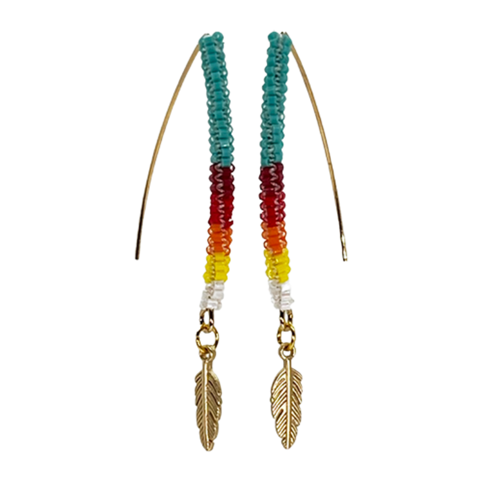 GOLD FEATHER WIRE EARRING