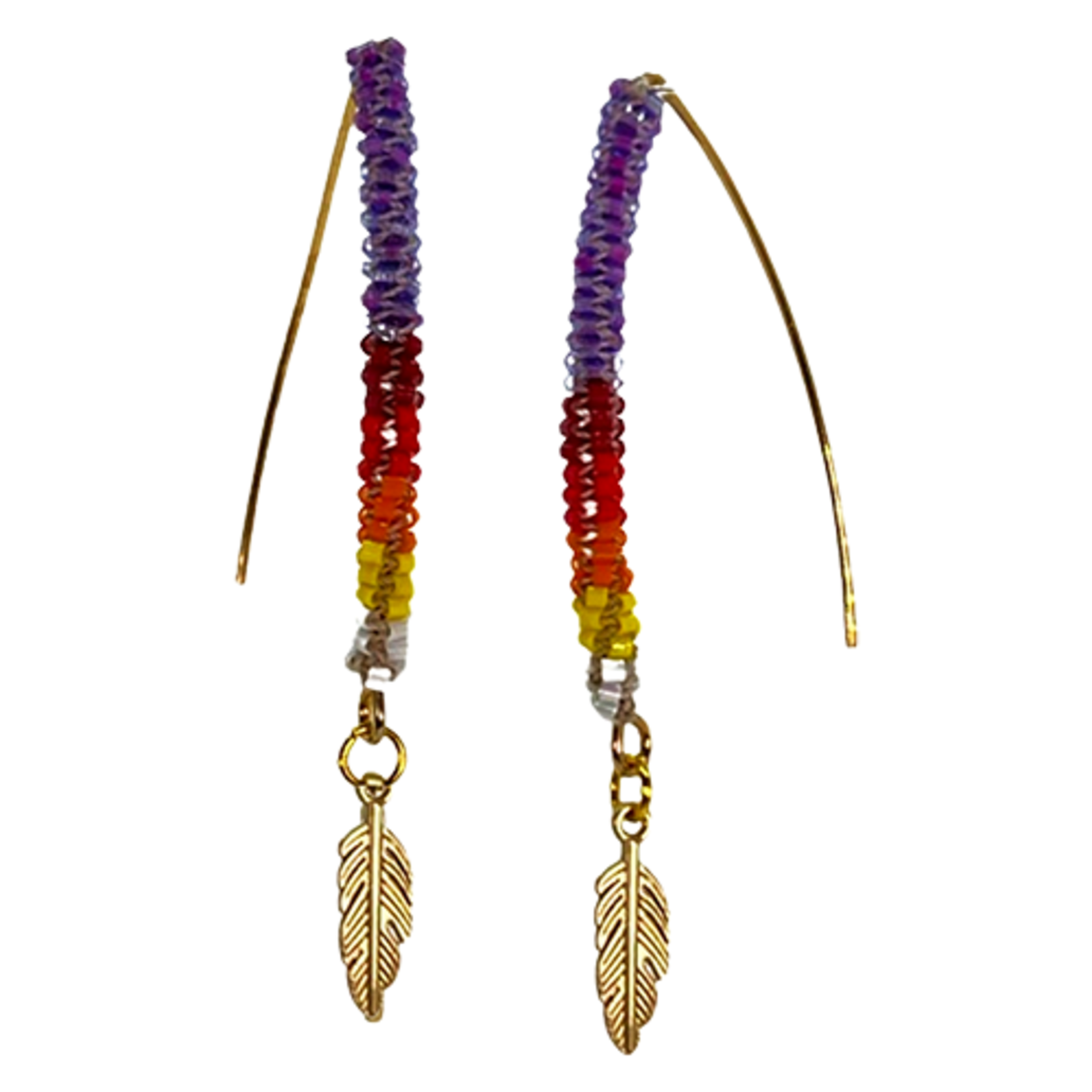 GOLD FEATHER WIRE EARRING