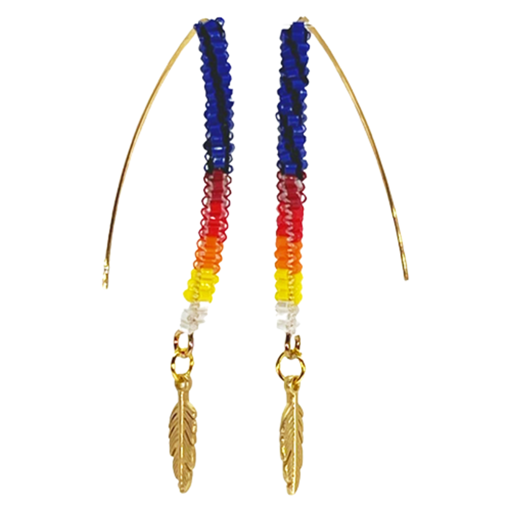 GOLD FEATHER WIRE EARRING