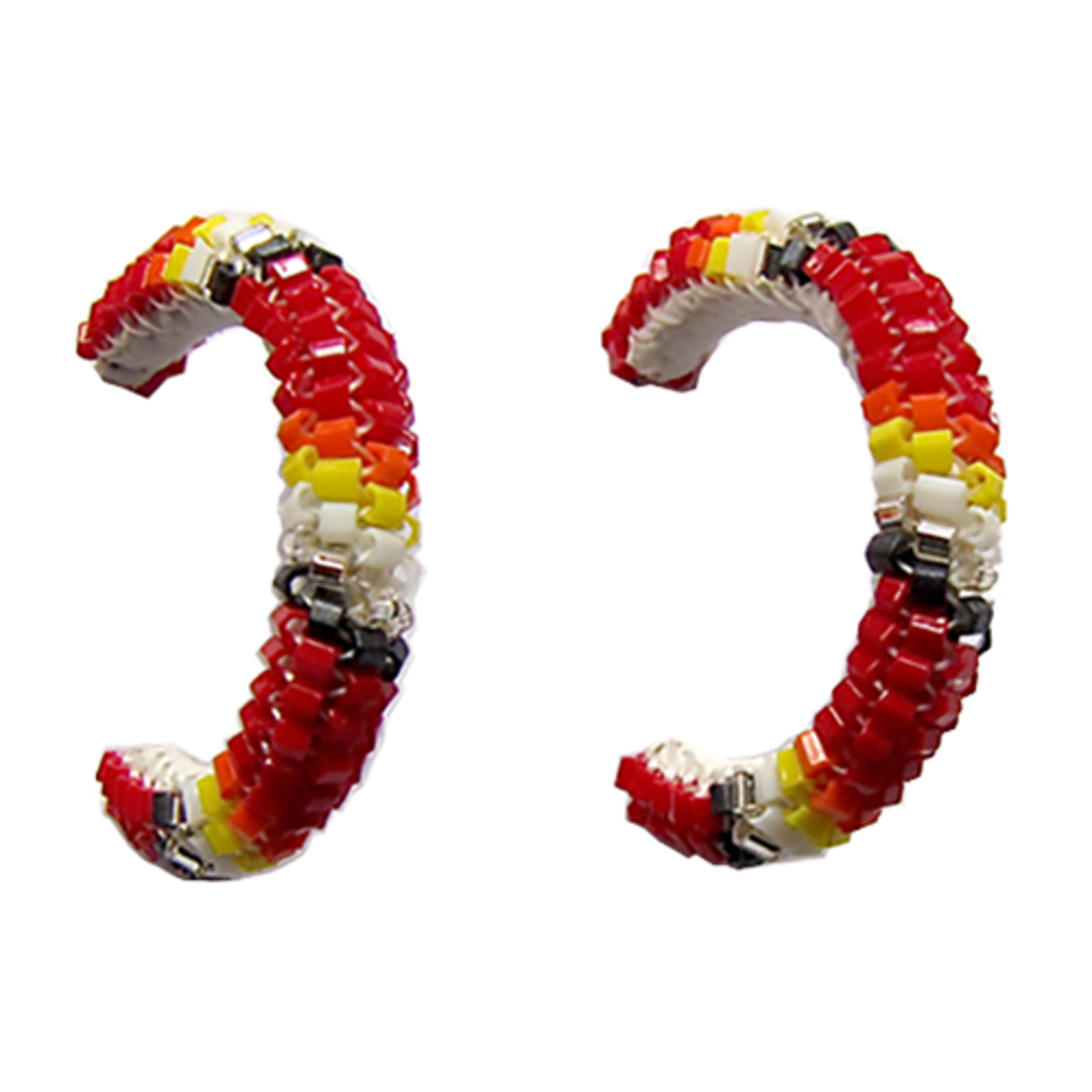 PEYOTE STITCH HOOP EARRINGS - 2CM