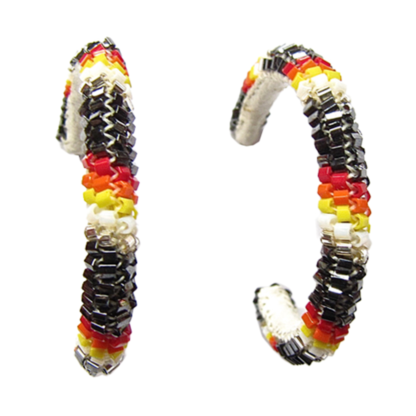 PEYOTE STITCH HOOP EARRINGS - 3CM
